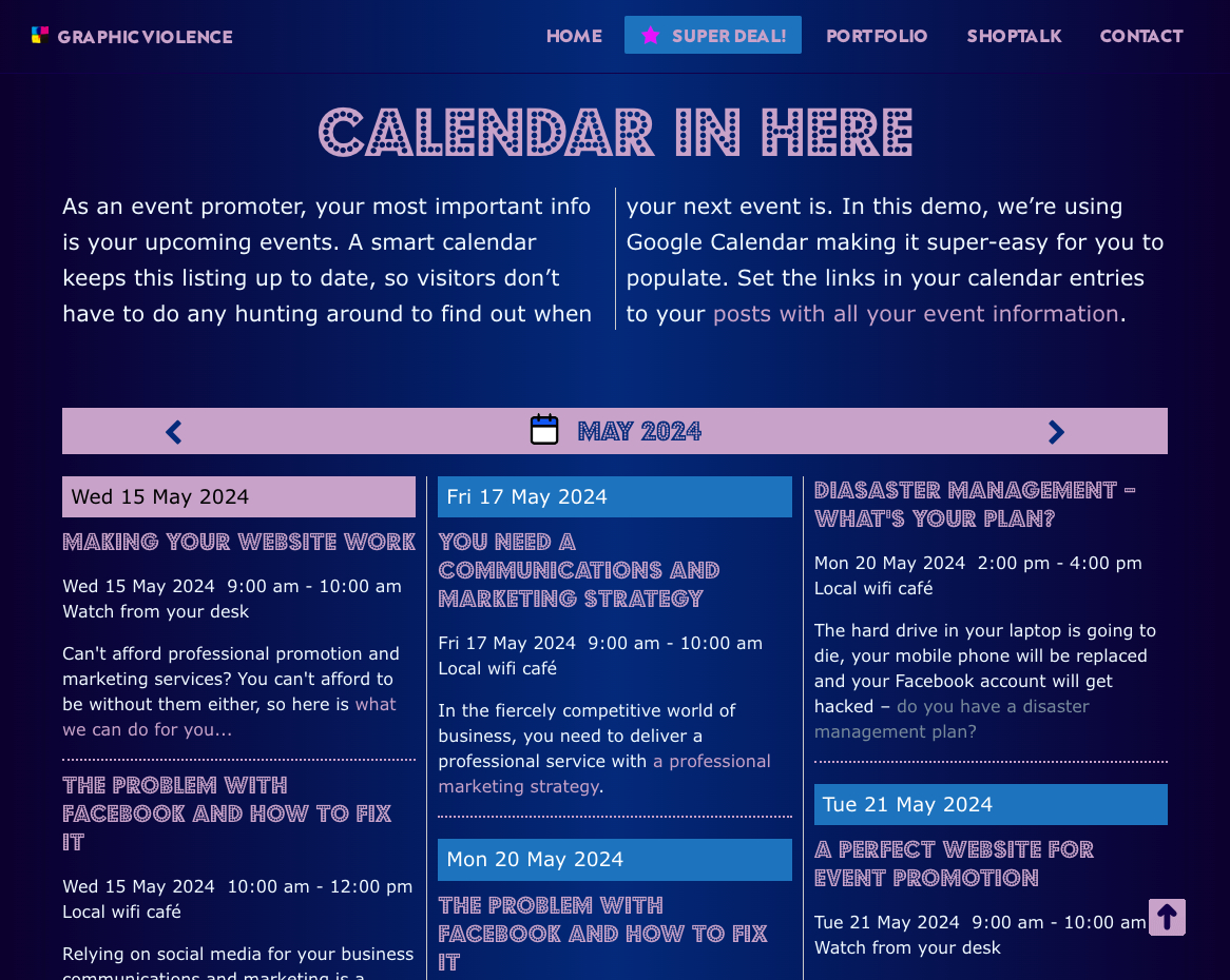 5: Now your Google calendar is public, we can integrate it into your website